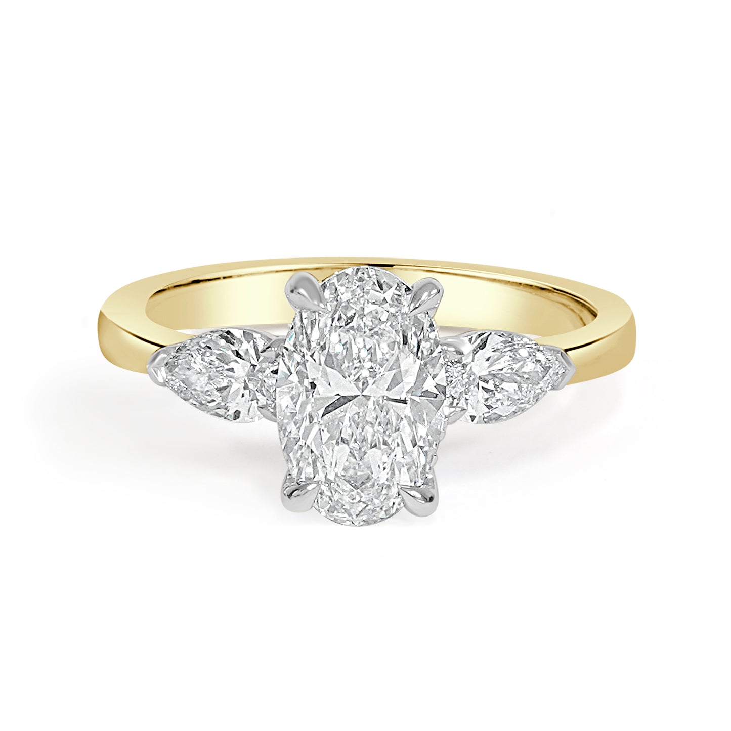 Celestia - 1.51ct Lab Grown Oval Cut Diamond Engagement Ring with Hidden Halo