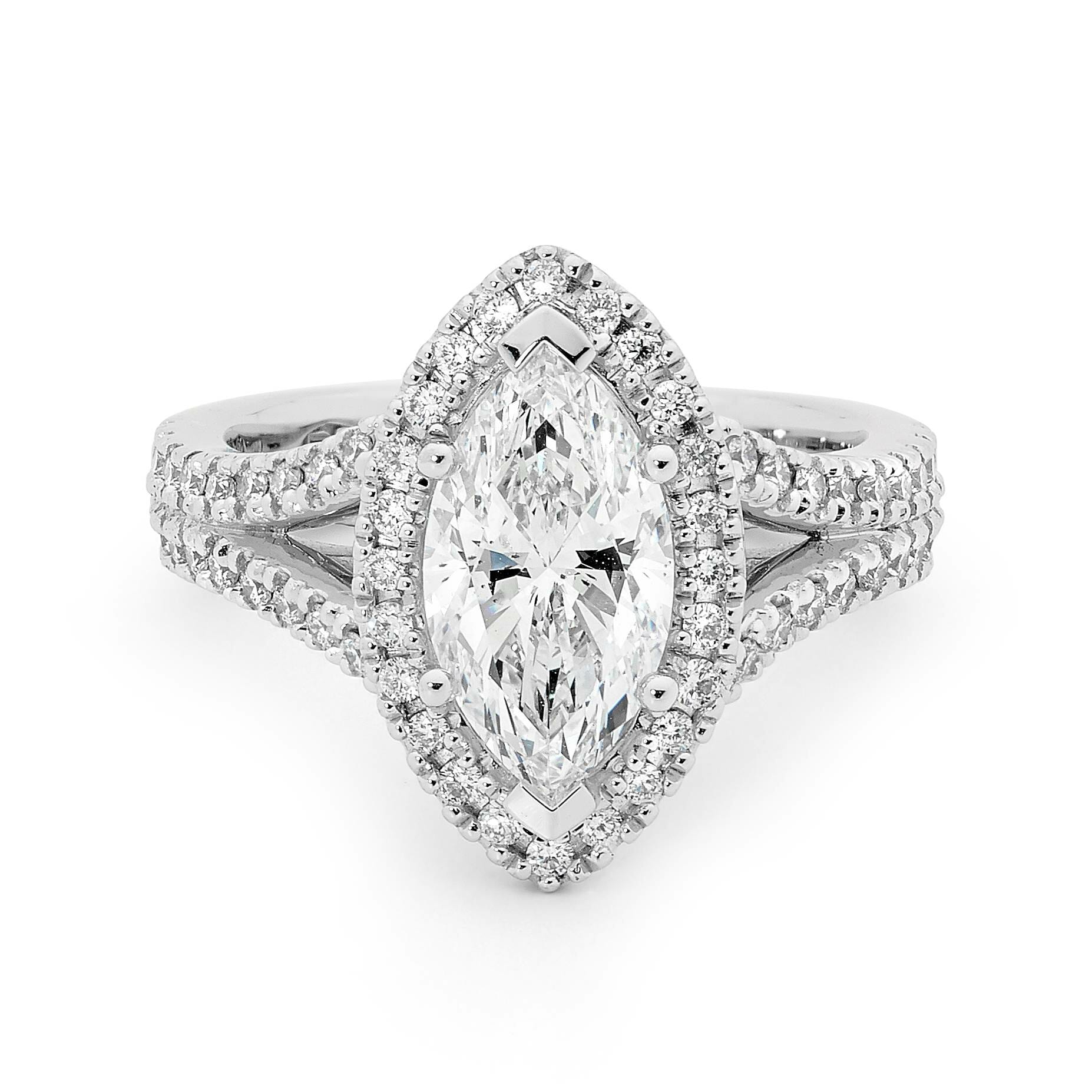 Electra - Marquise Cut Diamond Halo Ring - Diamonds International