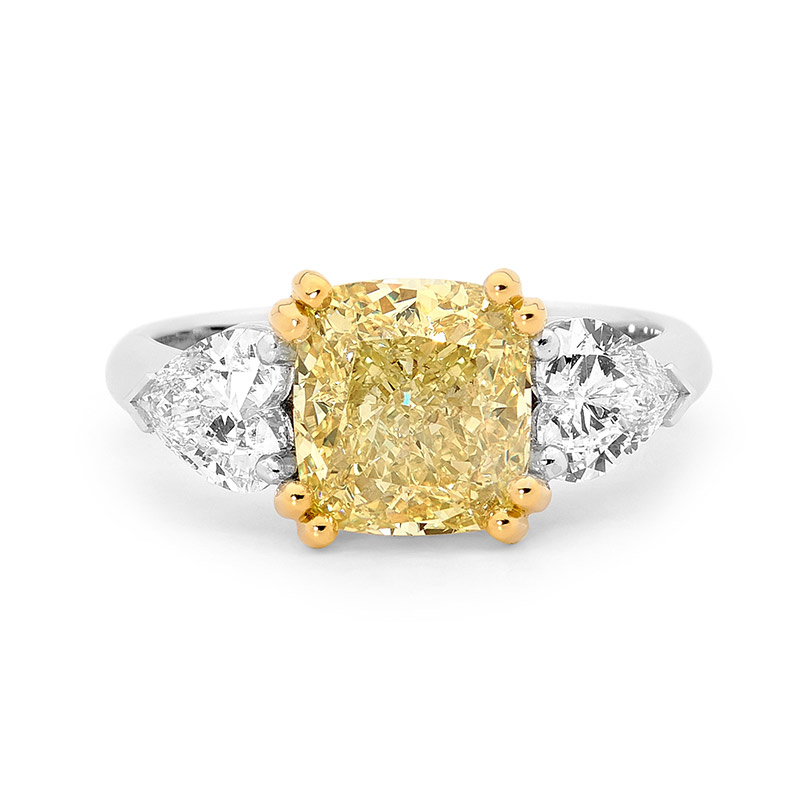 Yellow Diamond Trilogy Engagement Ring