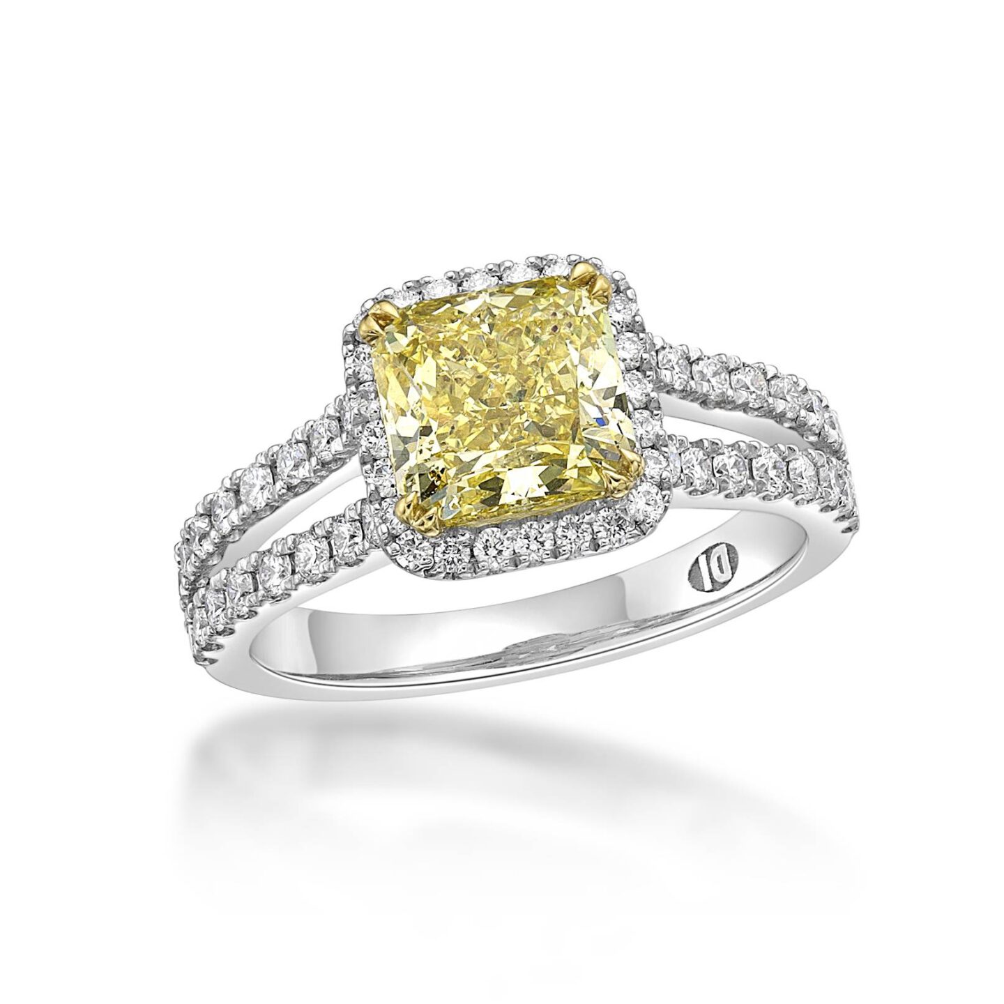 Saranya – Radiant Cut Yellow Diamond Engagement Ring