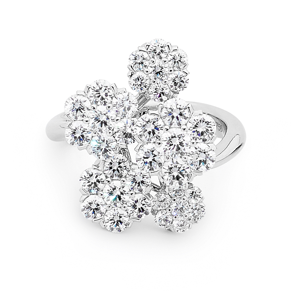 Daisy Round Brilliant Cut Diamond Dress Ring