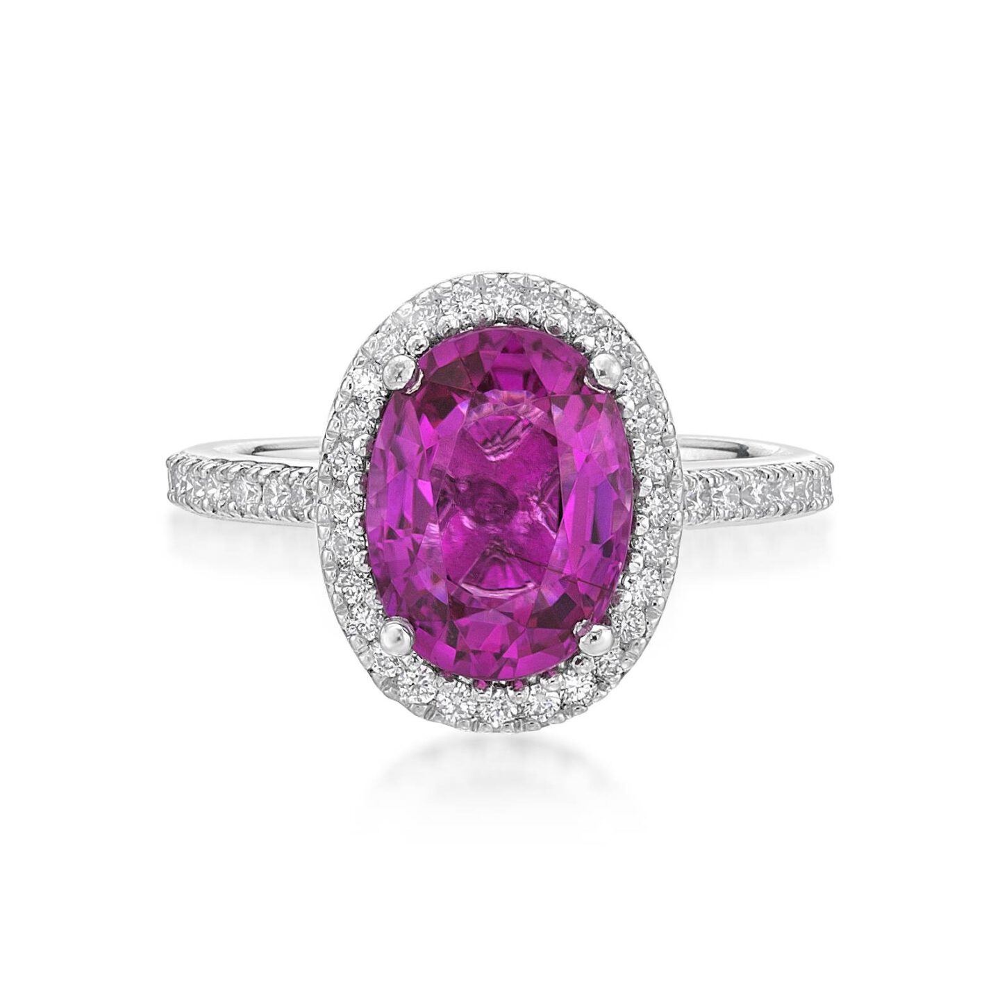 Pink Tourmaline and Diamond Halo Dress Ring