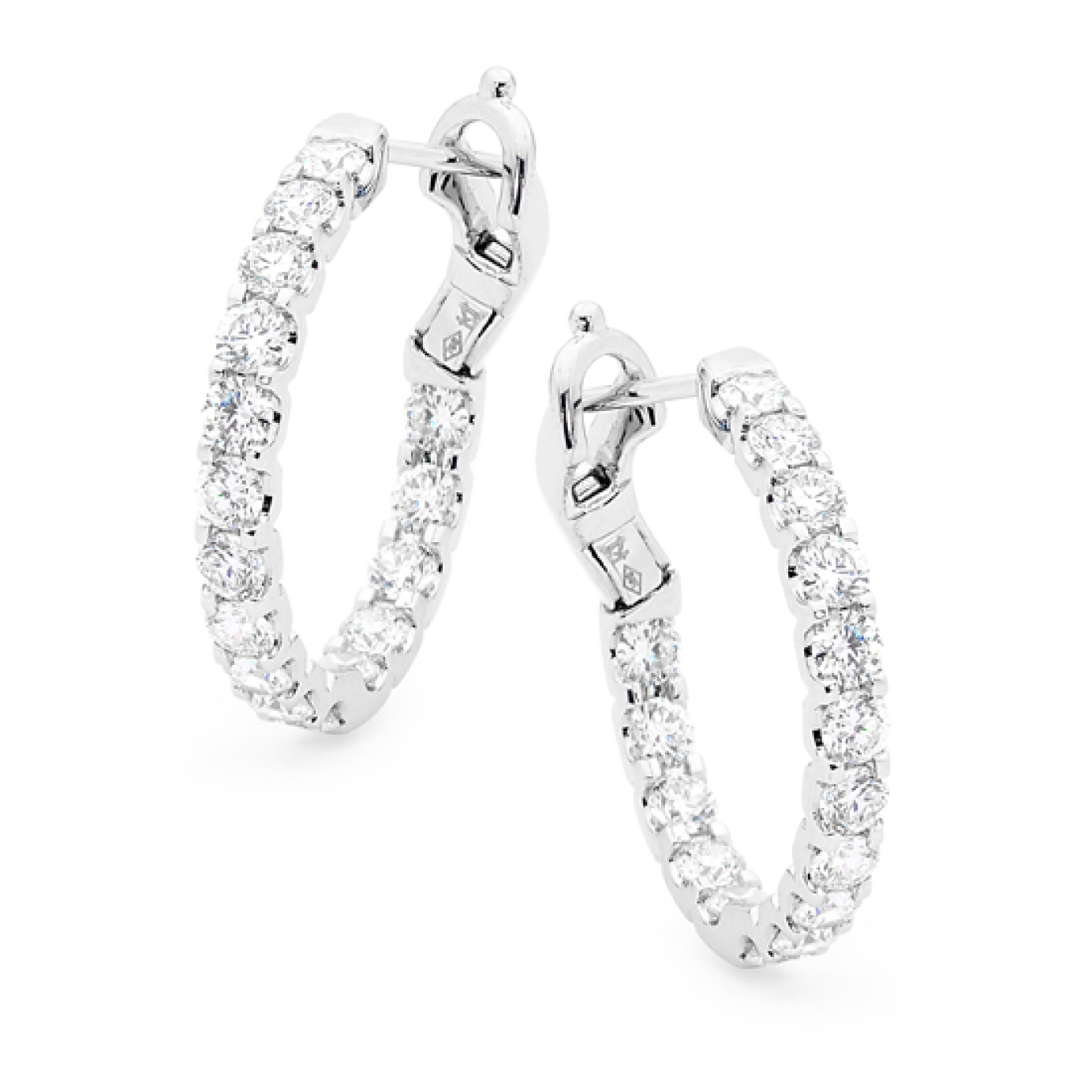 Round Brilliant Cut Diamond Hoop Earrings