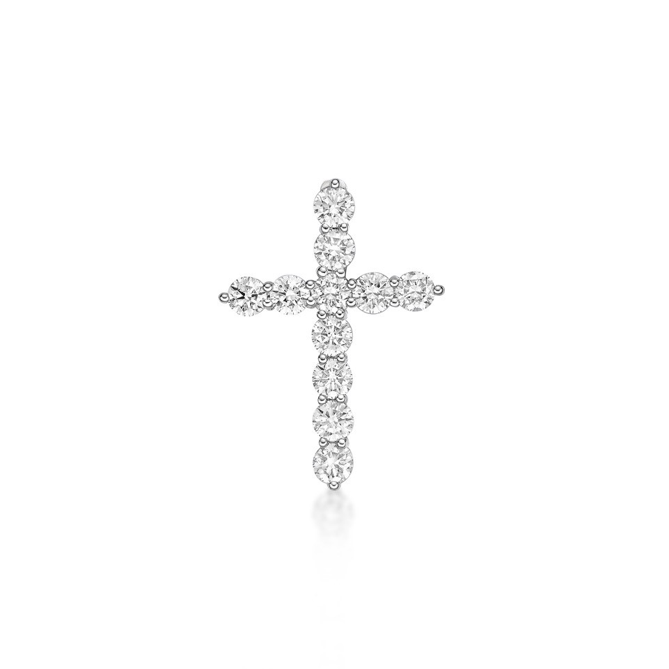 Round Brilliant Cut Diamond Cross Pendant - Diamonds International